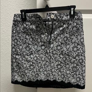 Chanel Floral Lace Black and White Skirt